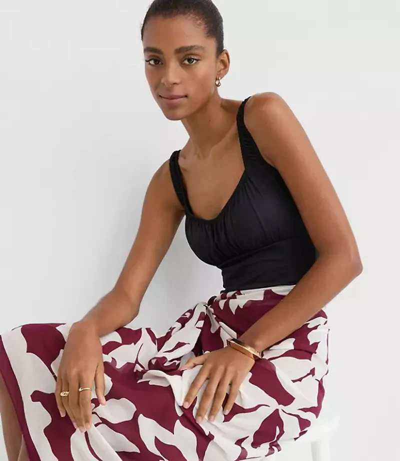 LOFT Beach Ruched Bodice One Piece Swimsuit