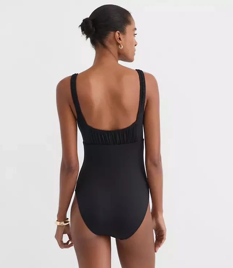 LOFT Beach Ruched Bodice One Piece Swimsuit
