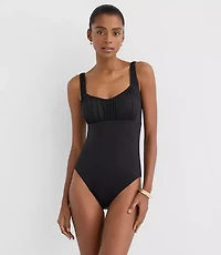 LOFT Beach Ruched Bodice One Piece Swimsuit