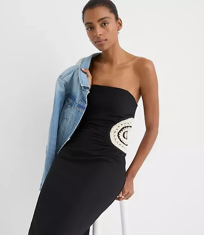 Petite LOFT Beach Crochet Bra Maxi Dress