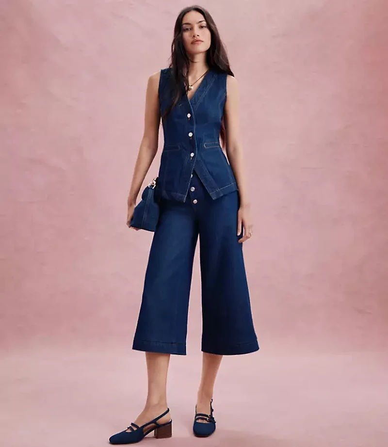 Rivete High Rise Gaucho Jeans Nova Wash