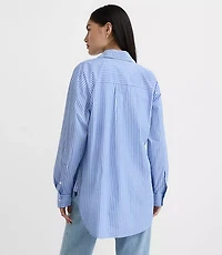 Striped Poplin Everyday Oversized Pocket Shirt