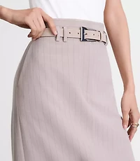 Petite LOFT Versa Seasonless Stretch Trouser Midi Pocket Skirt Stripe