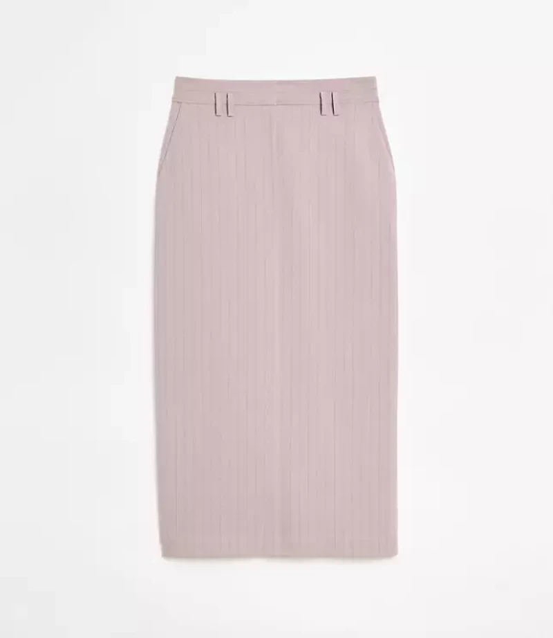 Petite LOFT Versa Seasonless Stretch Trouser Midi Pocket Skirt Stripe