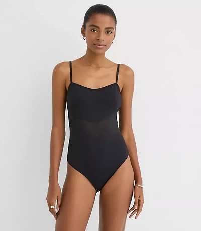 LOFT Beach Mesh One Piece Swimsuit