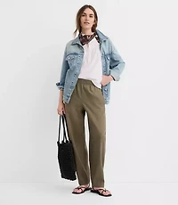 Pull On Barrel Pants Linen Cotton