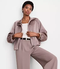 Petite LOFT Versa Satin Bomber Jacket