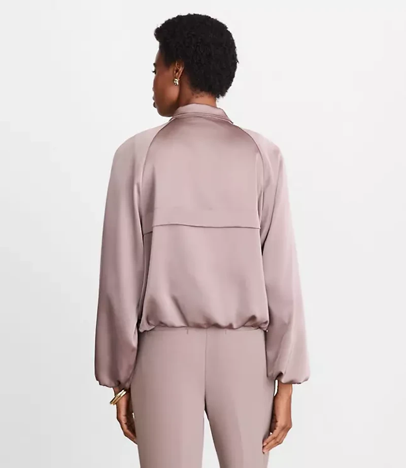 Petite LOFT Versa Satin Bomber Jacket