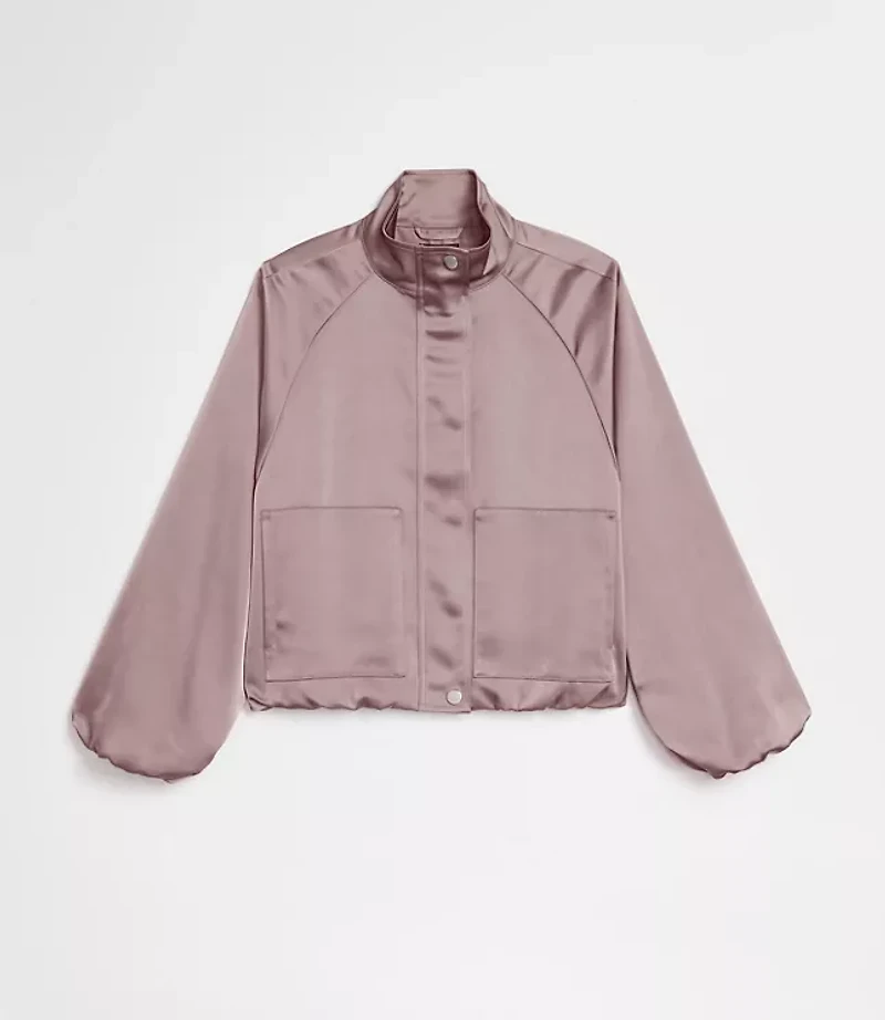 Petite LOFT Versa Satin Bomber Jacket