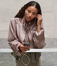 Petite LOFT Versa Satin Bomber Jacket