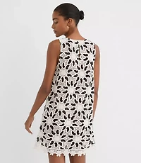 Petite LOFT Beach Floral Crochet Mini Dress