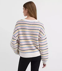 Petite Textured Stripe Relaxed Sweater
