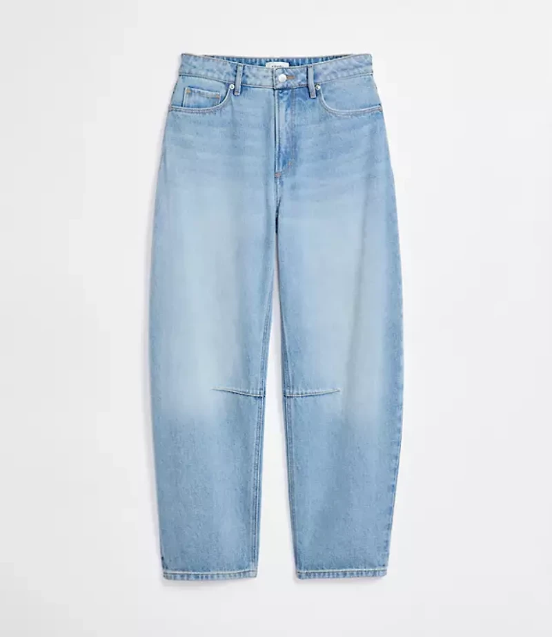Rivete Petite High Rise Barrel Jeans Light Wash