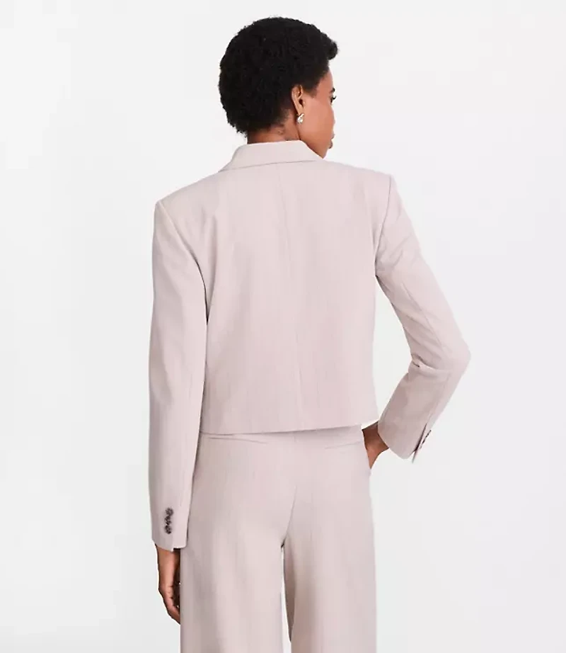 Petite LOFT Versa Seasonless Stretch Double Breasted Blazer Stripe