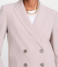 Petite LOFT Versa Seasonless Stretch Double Breasted Blazer Stripe