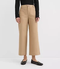 Petite Curvy Palmer Wide Leg Crop Pants Contrast Stitch