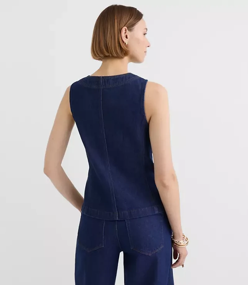 Denim Pocket Vest Classic Rinse Wash