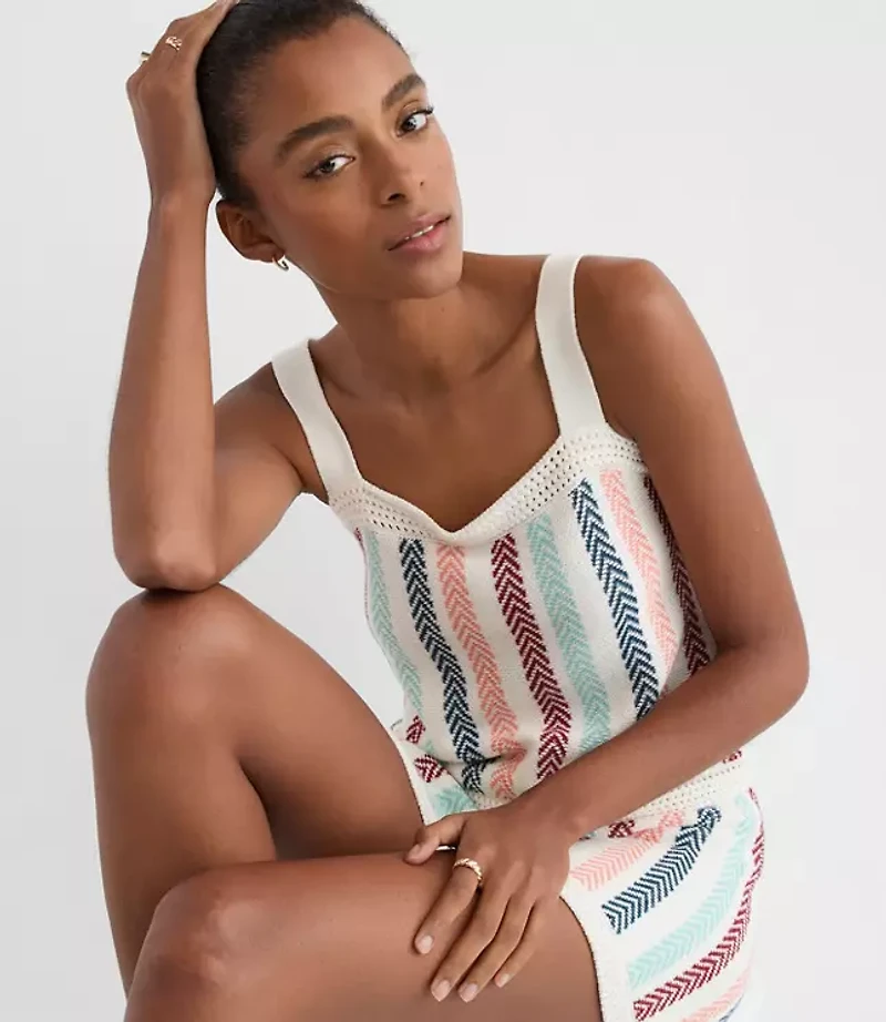 Petite LOFT Beach Chevron Stripe Tank Top