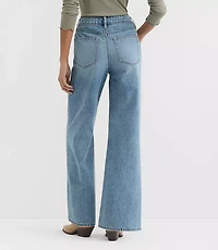 Rivete Petite Curvy High Rise Wide Leg Jeans Light Wash