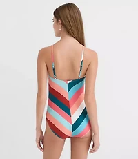LOFT Beach Chevron Halter One Piece Swimsuit