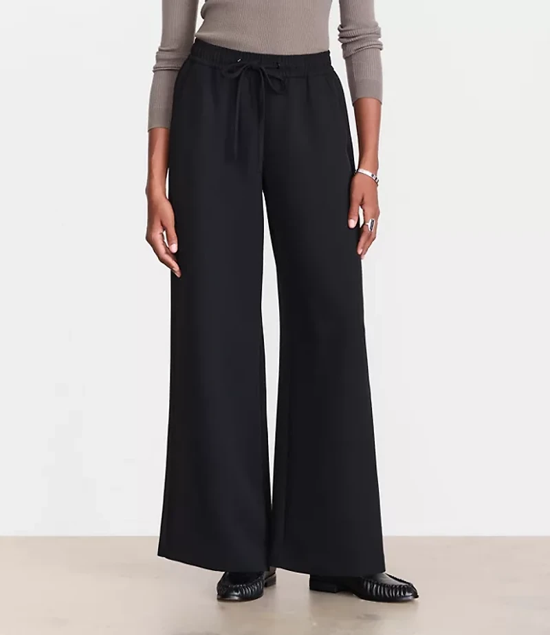 Petite LOFT Versa Crepe Drape Drawstring Pants