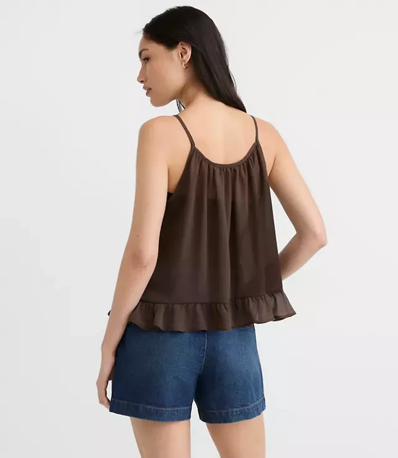 Keyhole Ruffle Hem Cami