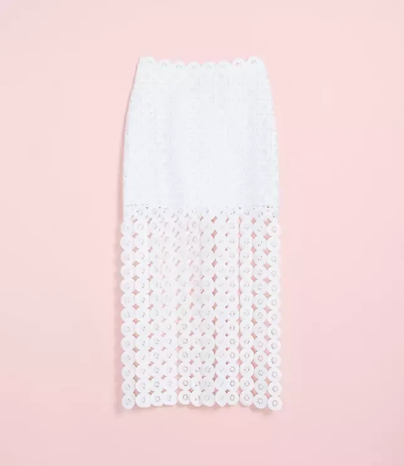 Lately Crochet Lace Fringe Midi Skirt