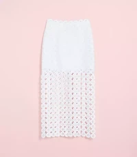 Lately Crochet Lace Fringe Midi Skirt