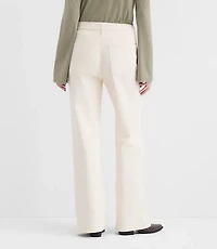 Rivete Petite Curvy High Rise Wide Leg Jeans Ivory