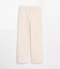 Rivete Petite Curvy High Rise Wide Leg Jeans Ivory