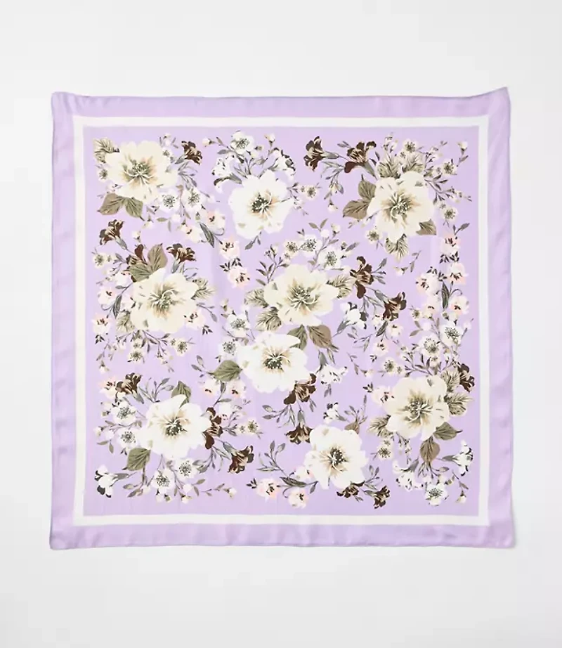 Floral Silk Square Scarf