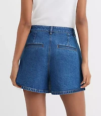 Petite Denim Wrap Skort Medium Stone Wash