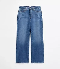 Rivete Petite Curvy High Rise Wide Leg Jeans Echo Wash