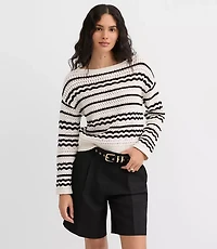 Petite Stitchy Boatneck Sweater