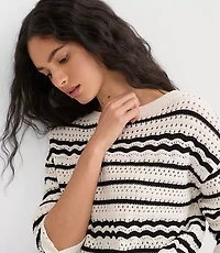 Petite Stitchy Boatneck Sweater