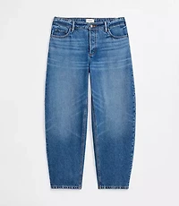 Rivete Petite Curvy Mid Rise Barrel Jeans Echo Wash
