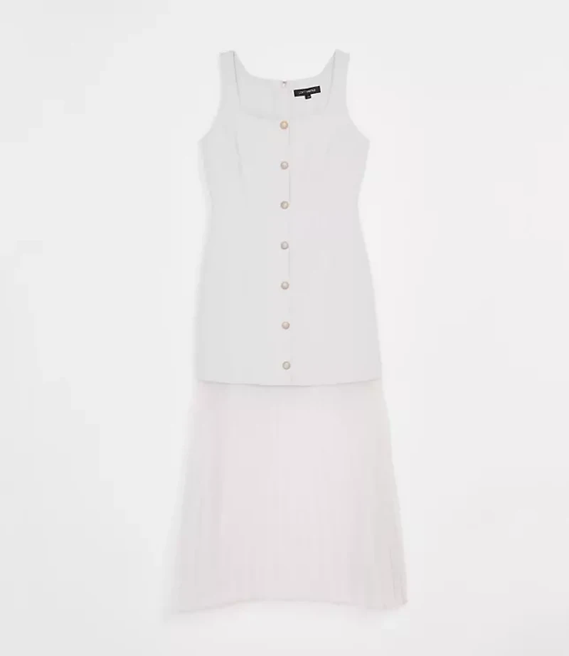 Petite LOFT Versa Crepe Drape Mixed Media Maxi Dress