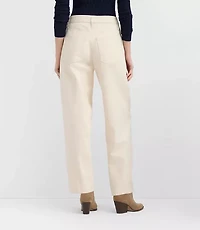 Rivete Curvy Seamed High Rise Barrel Jeans Ivory
