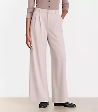 Petite LOFT Versa Seasonless Stretch Double Pleat Wide Leg Pants Stripe