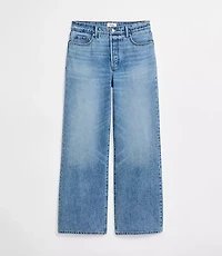 Rivete Petite High Rise Wide Leg Jeans Light Wash