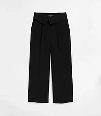 Tall LOFT Versa Crepe Drape Foldover Waist Palazzo Pants