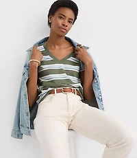 Striped Everyday V-Neck Tee