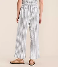 Lou & Grey Striped Linen Cotton Wide Leg Crop Pants