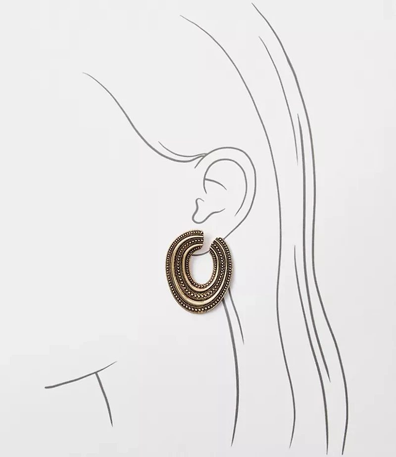 Textured Chunky Hoop Earrings