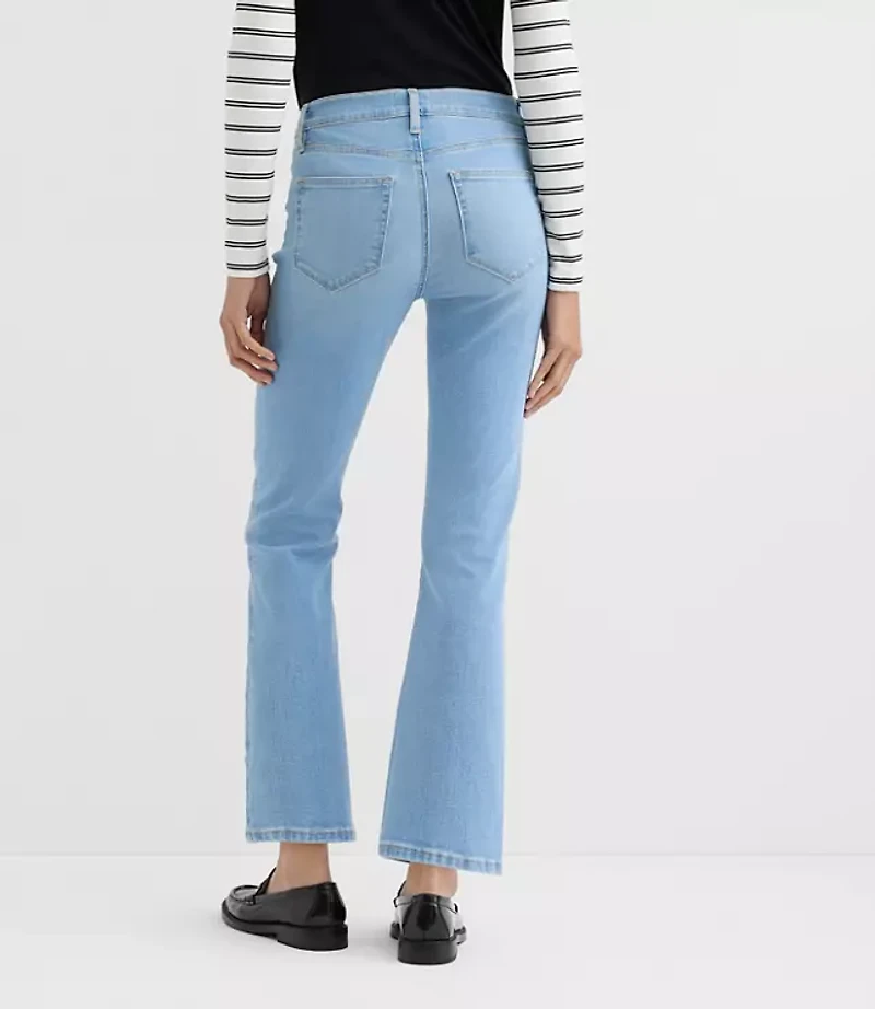 Rivete Petite Mid Rise Kick Crop Jeans Vintage Light Wash