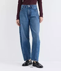 Rivete Tall Curvy Seamed High Rise Barrel Jeans Dark Wash
