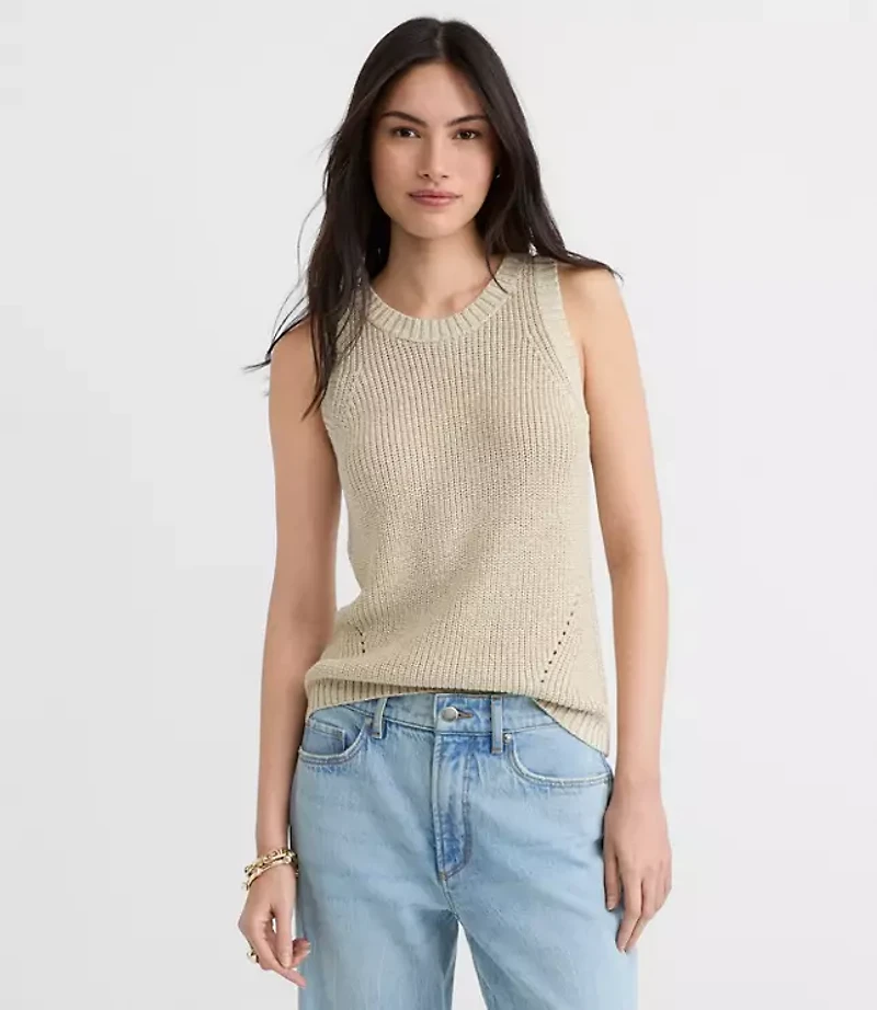 Shimmer Halter Sweater Tank Top