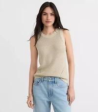 Shimmer Halter Sweater Tank Top
