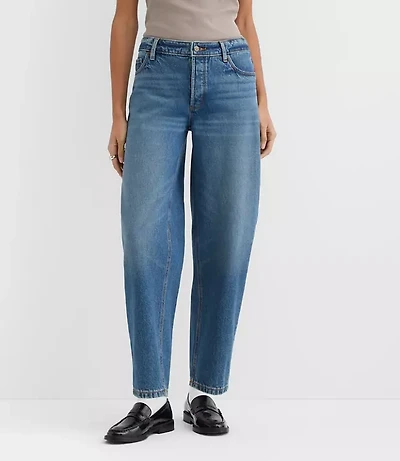 Rivete Tall Curvy Mid Rise Barrel Jeans Echo Wash