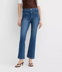 Rivete Tall Welt Pocket High Rise Kick Crop Jeans Mid Wash